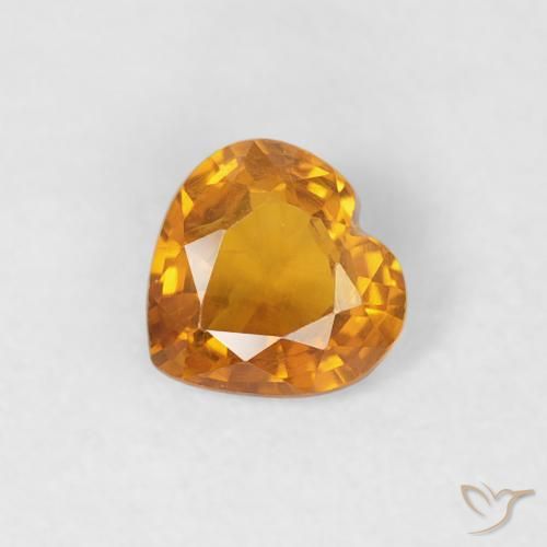0.35ct Natürlicher Dunkelorange Saphir, Herz, VS