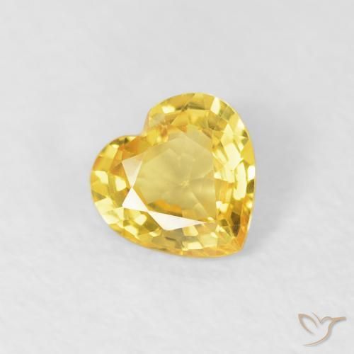 0.37ct Natürlicher Mittelgelb Saphir, Herz, VS