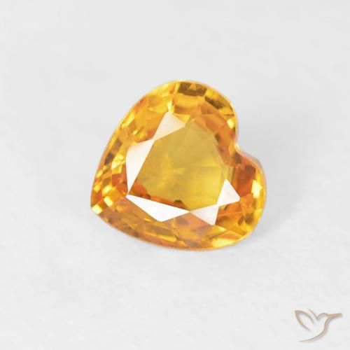 0.43ct Natürlicher Mittelorange Saphir, Herz, VS