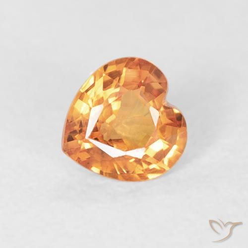 0.41ct Natürlicher Intensives Orange Saphir, Herz, VS