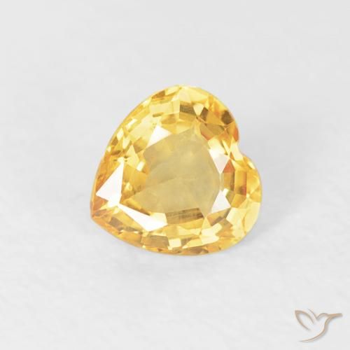 0.48ct Natürlicher gold-orange Saphir, Herz, VS