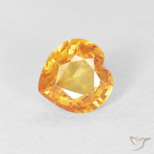 0.45ct Natürlicher Orange-Gold Saphir, Herz, VS