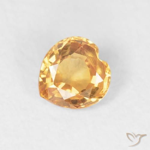 0.46ct Natürlicher Golden Saphir, Herz, VVS-VS