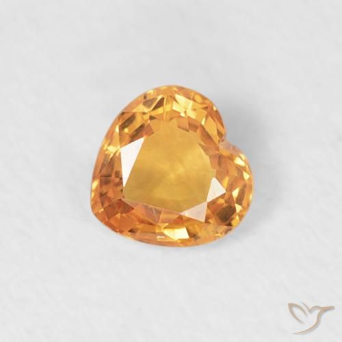 0.36ct Natürlicher Intensives Orange Saphir, Herz, VVS-VS