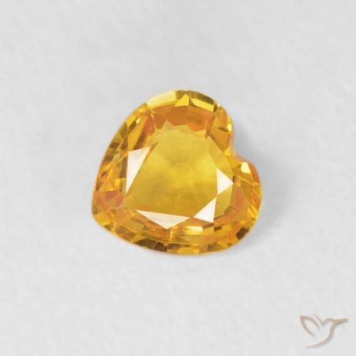 0.35ct Natürlicher Mittel Orange-Gold Saphir, Herz, VS