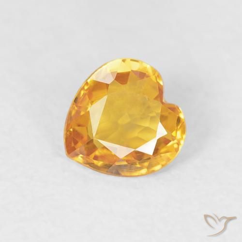 0.43ct Natürlicher Golden Saphir, Herz, VS