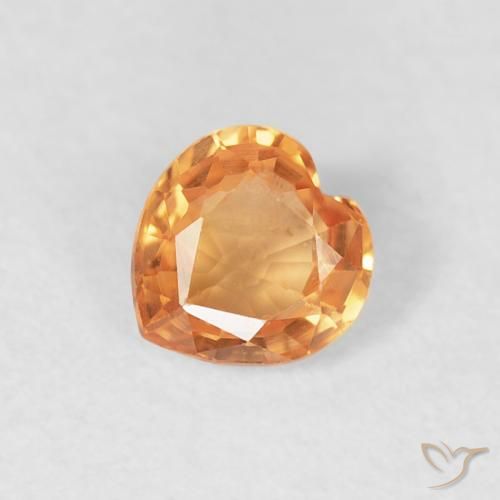 0.39ct Natürlicher hellorange Saphir, Herz, VVS-VS, Photo A