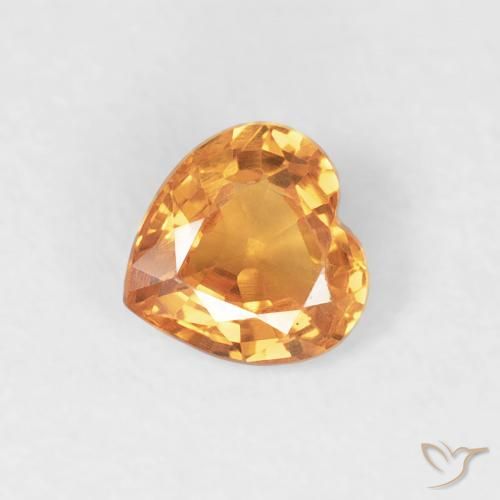 0.43ct Natürlicher hellorange Saphir, Herz, VVS-VS, Photo A