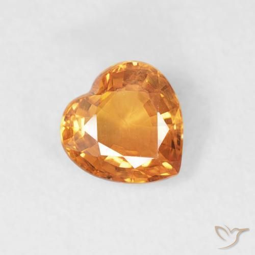 9,17 ctw natürlicher hellorange Saphir, Herz, VVS-VS