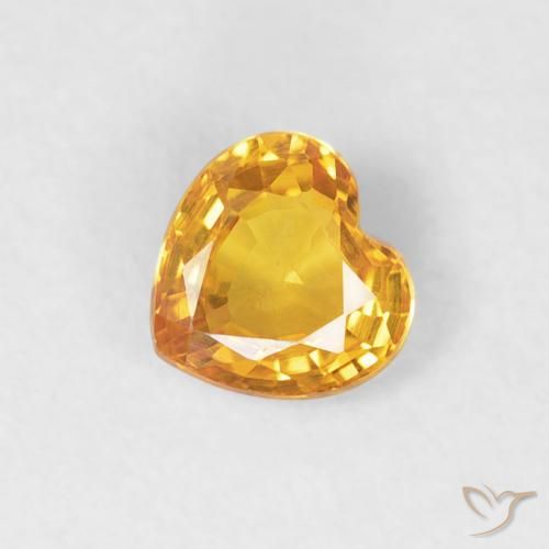 0.43ct Natürlicher Mittel Orange-Gold Saphir, Herz, VVS-VS