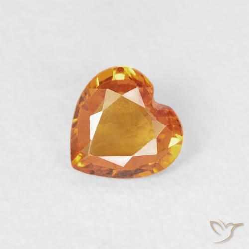 0.36ct Natürlicher Aprikose Orange Saphir, Herz, VS