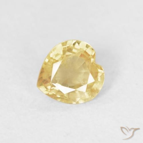 0.39ct Natürlicher Hell Gold Saphir, Herz, VS