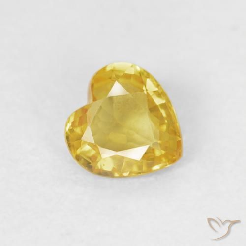 0.42ct Natürlicher Mittelgelb Saphir, Herz, VS