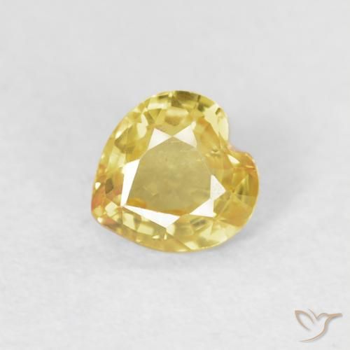 0.44ct Natürlicher Hell Gold Saphir, Herz, VS