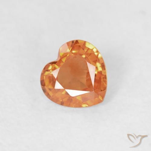 0.36ct Natürlicher Mittelorange Saphir, Herz, VS