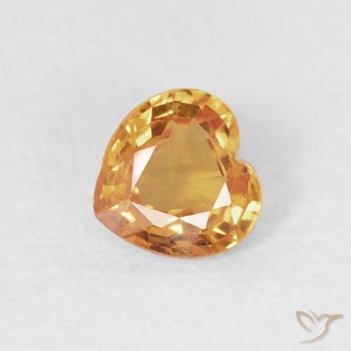 0.47ct Natürlicher Orange-Gold Saphir, Herz, VS