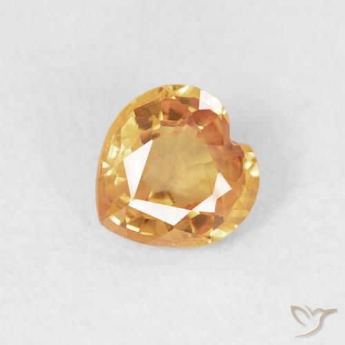 0.41ct Natürlicher Orange-Gold Saphir, Herz, VS