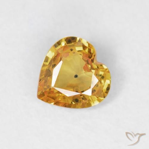 0.35ct Natürlicher Mittel Orange-Gold Saphir, Herz, VS