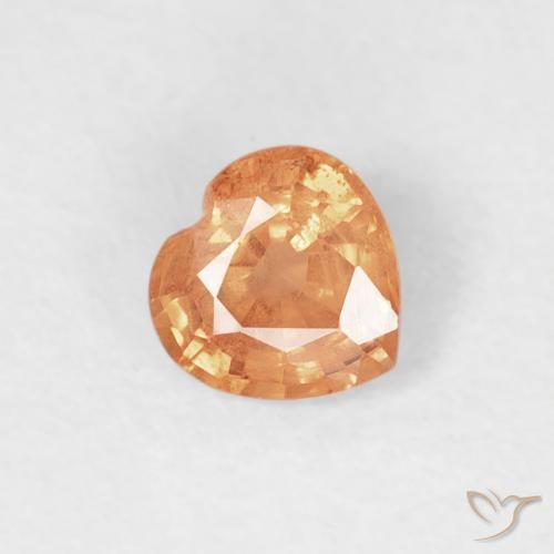 0.45ct Natürlicher Mittelorange Saphir, Herz, VS-SI