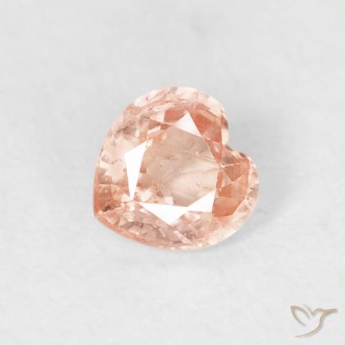 0.41ct Natürlicher Pfirsich-orange Saphir, Herz, VS-SI