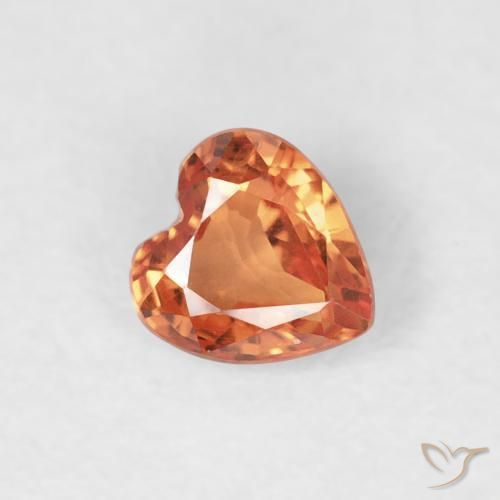 0.29ct Natürlicher Mittelorange Saphir, Herz, VVS