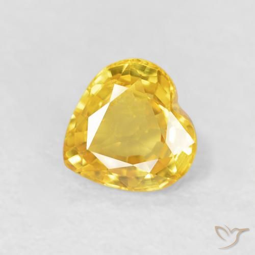 0.48ct Natürlicher gold-orange Saphir, Herz, VVS-VS