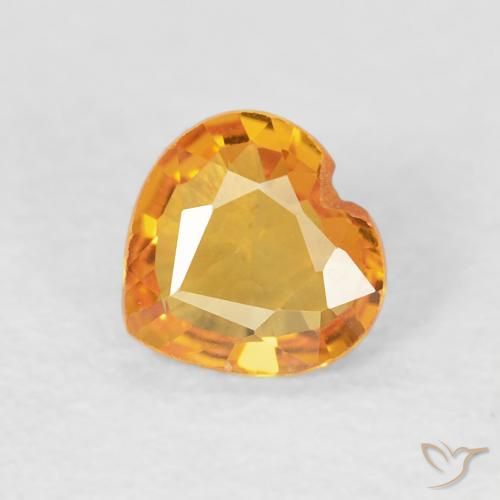 0.42ct Natürlicher Orange-Gold Saphir, Herz, VVS