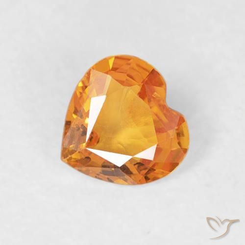 0.34ct Natürlicher Tiefes Orange-Gold Saphir, Herz, VVS-VS