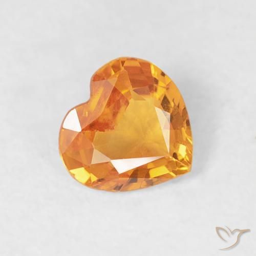 9,17 ctw natürlicher Tiefes Orange-Gold Saphir, Herz, VVS-VS
