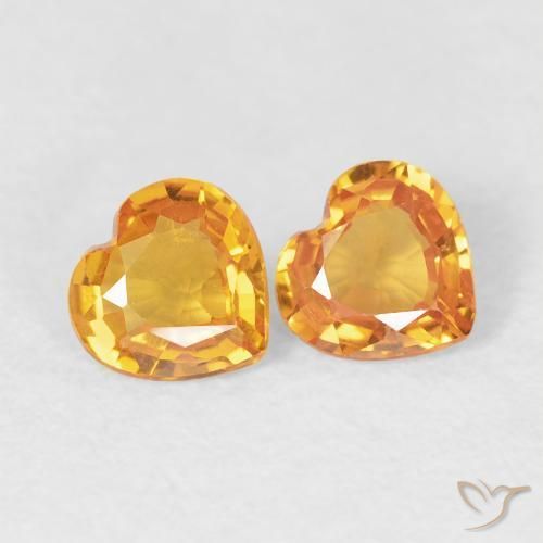 0.69ctw Natürlicher Mittelorange Saphir, Herz, VVS-VS