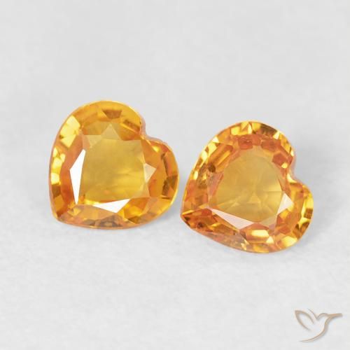0.69 ct natürliche Mittelorange Saphir-Edelsteine, Herz, VVS-VS