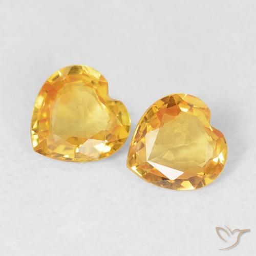 0.72ctw Natürlicher Mittelgold Saphir, Herz, VVS-VS