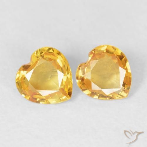0.72 ct natürliche Mittelgold Saphir-Edelsteine, Herz, VVS-VS