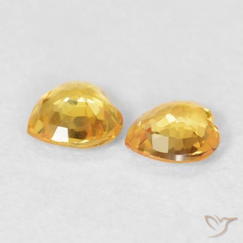 0.72 ct natürliche Mittelgold Saphir-Edelsteine, Herz, VVS-VS