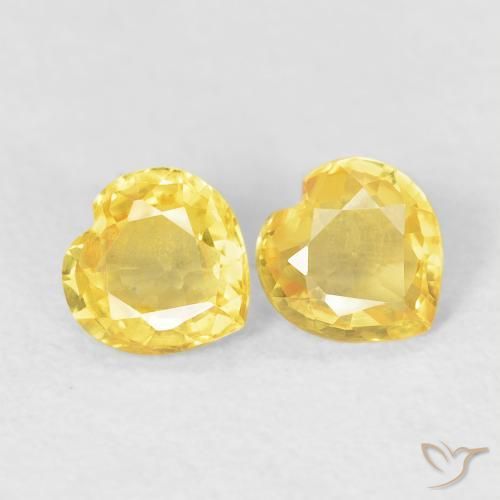 0.75 ct natürliche Mittelgelb Saphir-Edelsteine, Herz, VVS-VS