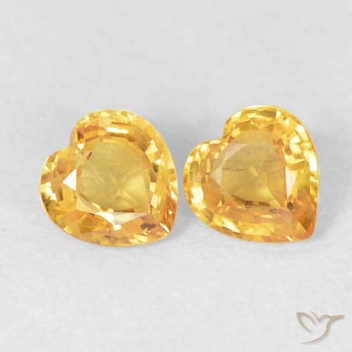 0.93ctw Natürlicher Helles Gold Saphir, Herz, VVS-VS
