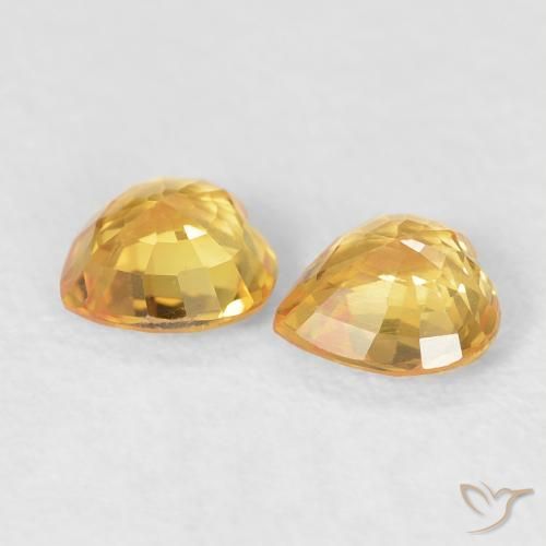 0.93 ct natürliche Helles Gold Saphir-Edelsteine, Herz, VVS-VS