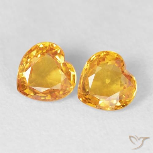 0.85ctw Natürlicher Tiefes Orange-Gold Saphir, Herz, VVS-VS