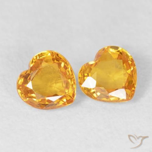 0.85 ct natürliche Tiefes Orange-Gold Saphir-Edelsteine, Herz, VVS-VS