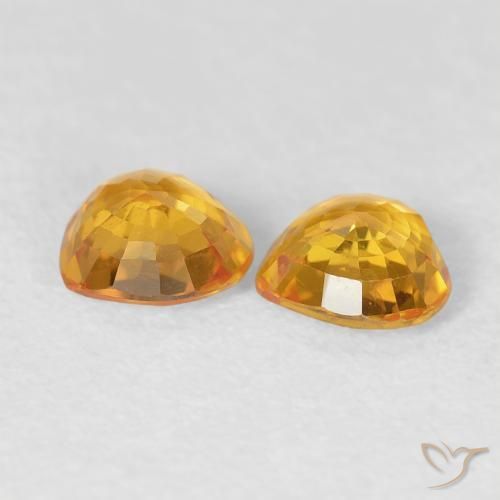0.85 ct natürliche Tiefes Orange-Gold Saphir-Edelsteine, Herz, VVS-VS