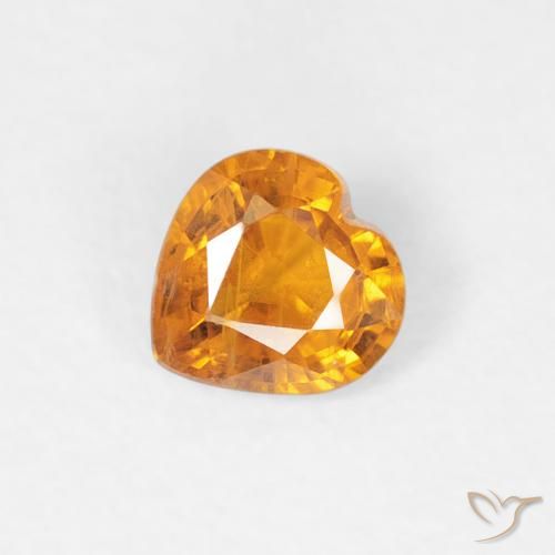 0.37ct Natürlicher Mittelorange Saphir, Herz, VS-SI