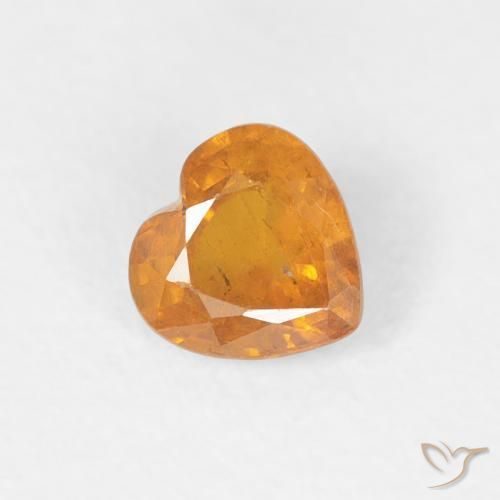 0.46ct Natürlicher Amber Orange Saphir, Herz, VS-SI