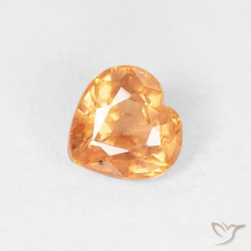 0.45ct Natürlicher Mittelorange Saphir, Herz, VS