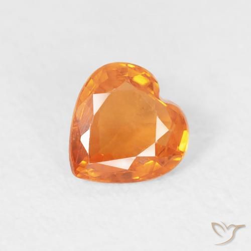 0.41ct Natürlicher hellorange Saphir, Herz, VS