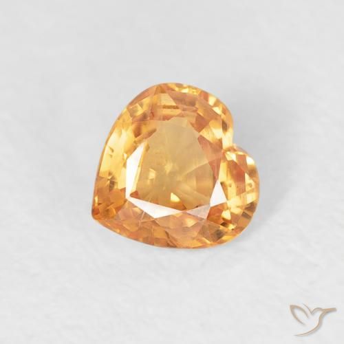 0.46ct Natürlicher hellorange Saphir, Herz, VS