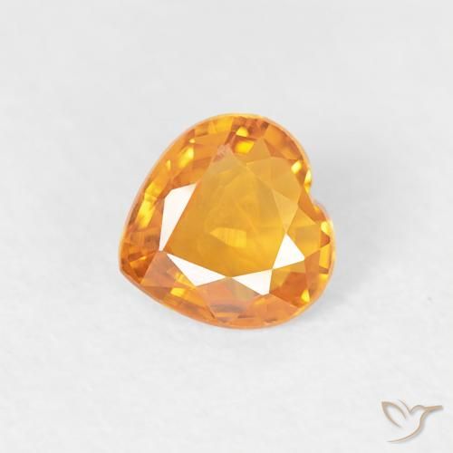 0.38ct Natürlicher Aprikose Orange Saphir, Herz, VS