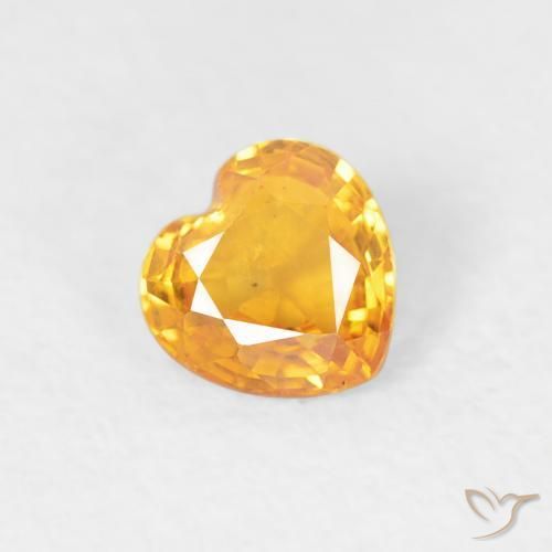 0.41ct Natürlicher Mittelorange Saphir, Herz, VS