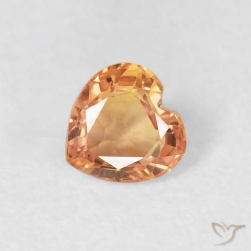 0.43ct Natürlicher Tigerorange Saphir, Herz, VS