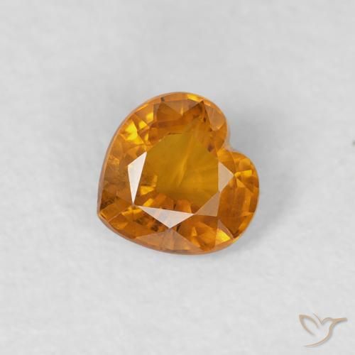 0.36ct Natürlicher Aprikose Orange Saphir, Herz, VS