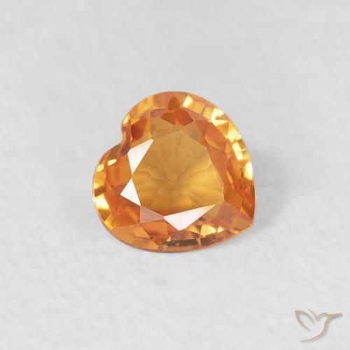 0.35ct Natürlicher Mittelorange Saphir, Herz, VVS